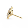 Yellow Gold Pear Cut Diamond Open Halo Stud Earring
