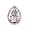 Rose Gold Pear Cut Diamond Open Halo Stud Earrings