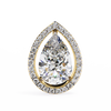 Yellow Gold Pear Cut Diamond Open Halo Stud Earring