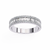 White Gold Baguette & Round Diamond Three-Row Half Eternity Band Ring