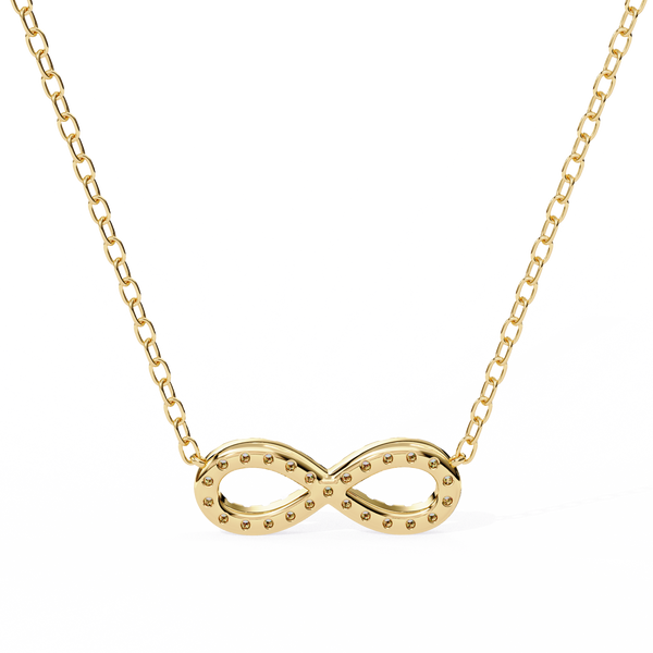 Round Diamond Gold Infinity Pendant