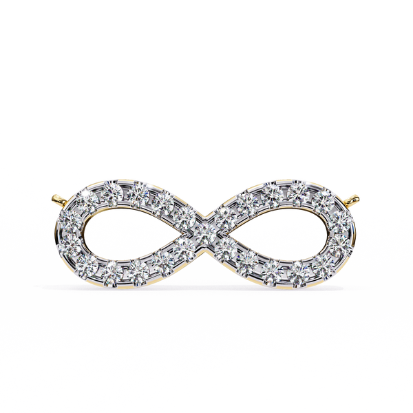 Round Diamond Gold Infinity Pendant