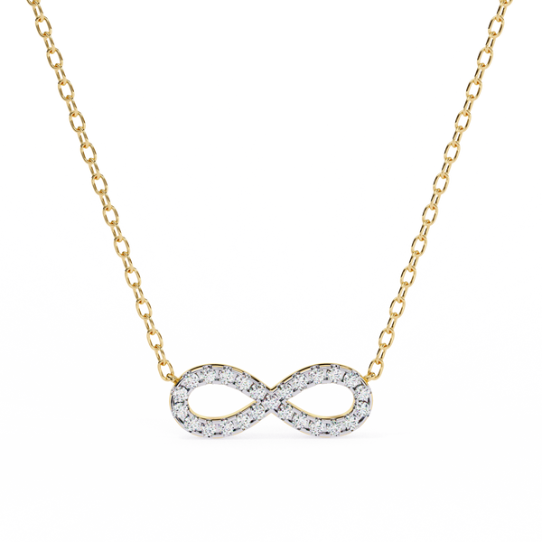 Round Diamond Gold Infinity Pendant