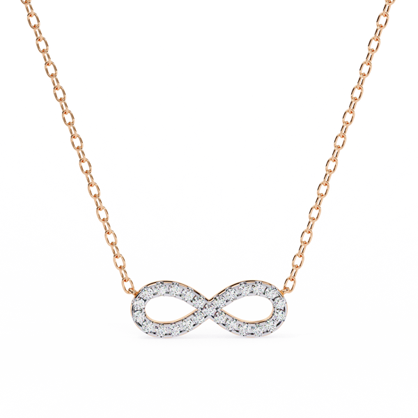 Round Diamond Gold Infinity Pendant