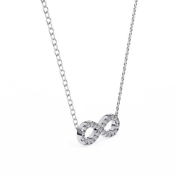 Round Diamond Gold Infinity Pendant