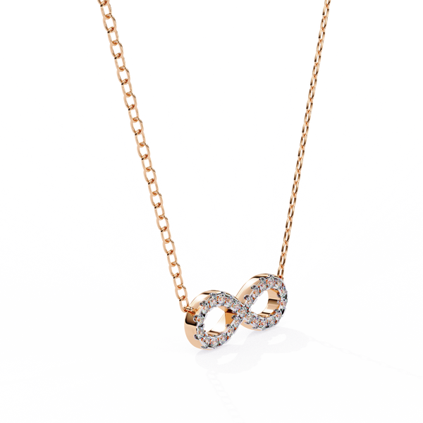 Round Diamond Gold Infinity Pendant