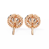 Rose Gold Round Brilliant Diamond Floating Halo Stud Earrings