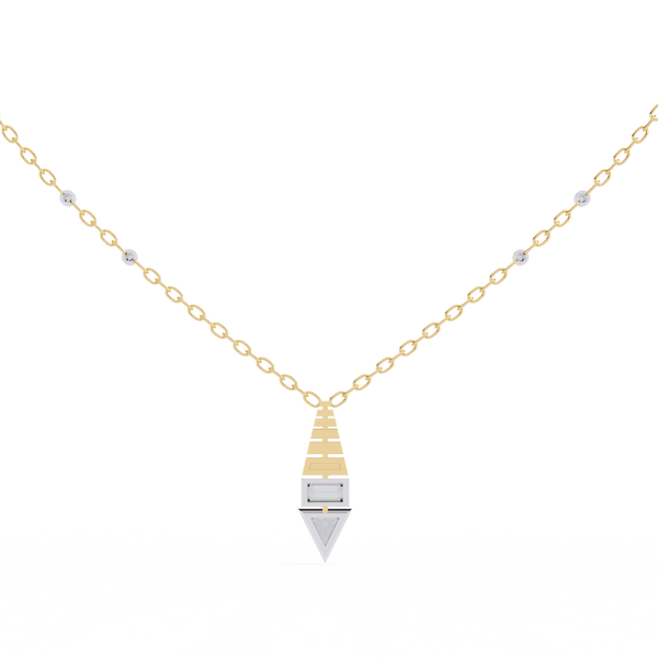 Natural Diamond Geometric Triangle Pendant