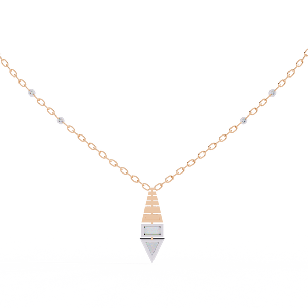 Natural Diamond Geometric Triangle Pendant