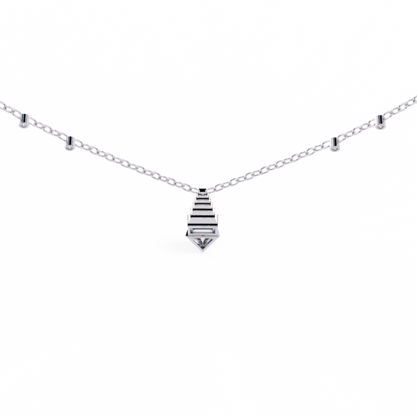 Natural Diamond Geometric Triangle Pendant