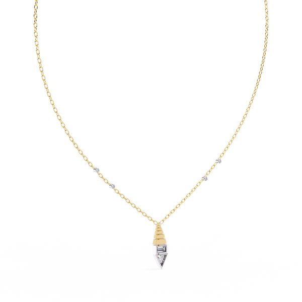 Natural Diamond Geometric Triangle Pendant