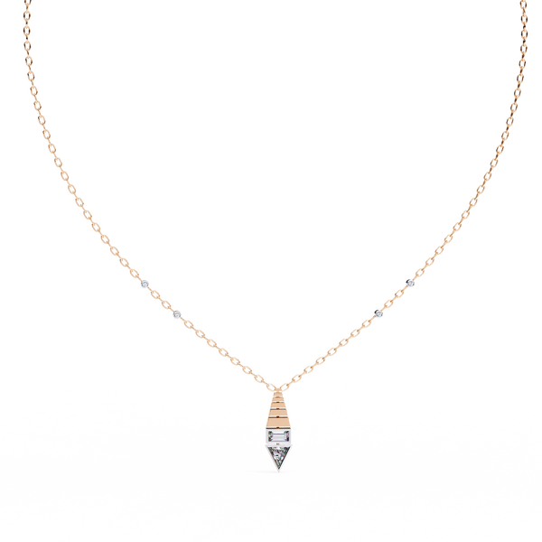 Natural Diamond Geometric Triangle Pendant