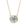 Gold Round Brilliant Diamond Bezel Solitaire Pendant