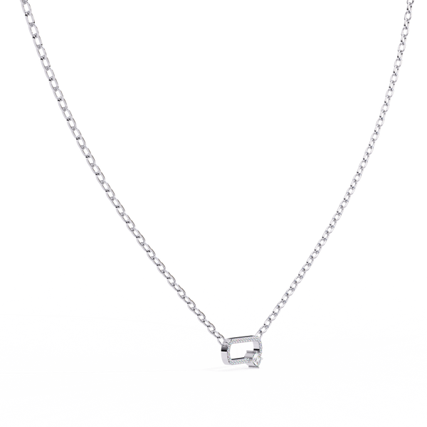 Natural Diamond Geometric Link Pendant