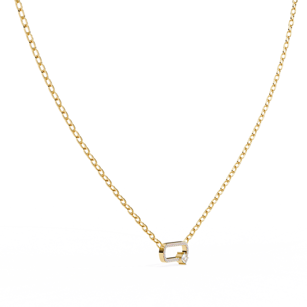 Natural Diamond Geometric Link Pendant