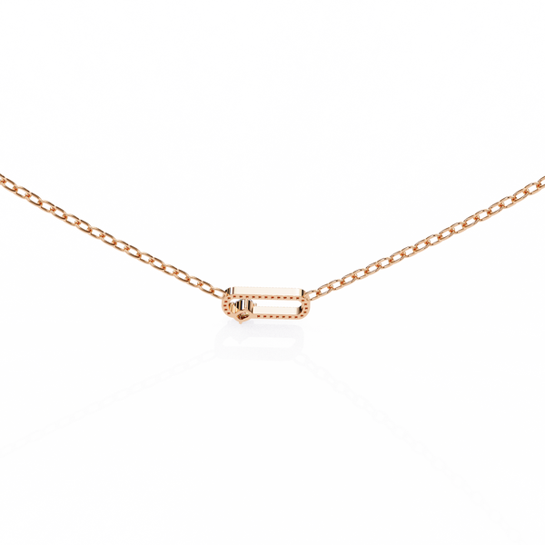 Natural Diamond Geometric Link Pendant