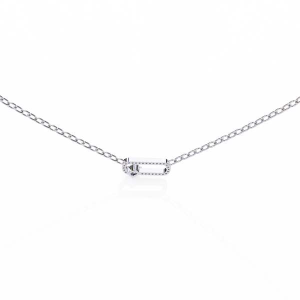 Natural Diamond Geometric Link Pendant