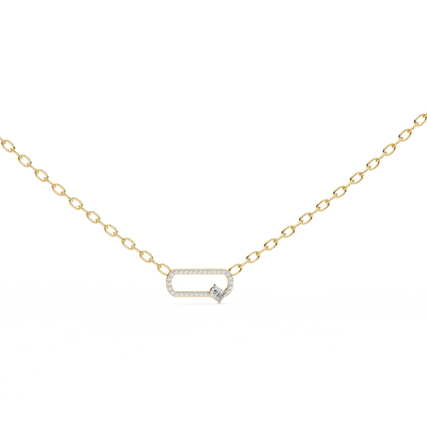 Natural Diamond Geometric Link Pendant