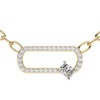 Natural Diamond Geometric Link Pendant