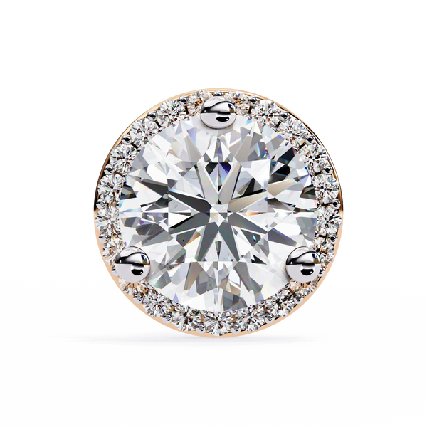 Rose Gold Diamond Halo Stud Earrings