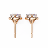 Rose Gold Diamond Halo Stud Earrings