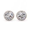 Rose Gold Diamond Halo Stud Earrings