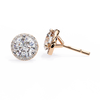 Rose Gold Diamond Halo Stud Earrings
