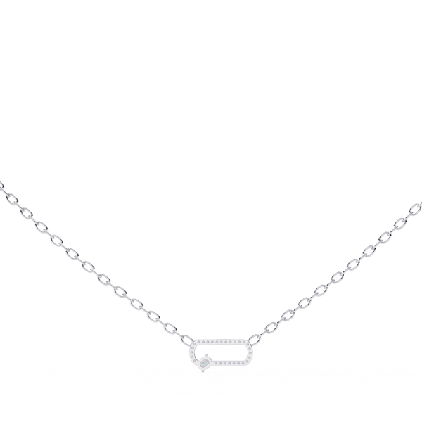 Natural Diamond Geometric Link Pendant