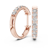 Gold Diamond Shared Prong Huggie Hoop Earrings
