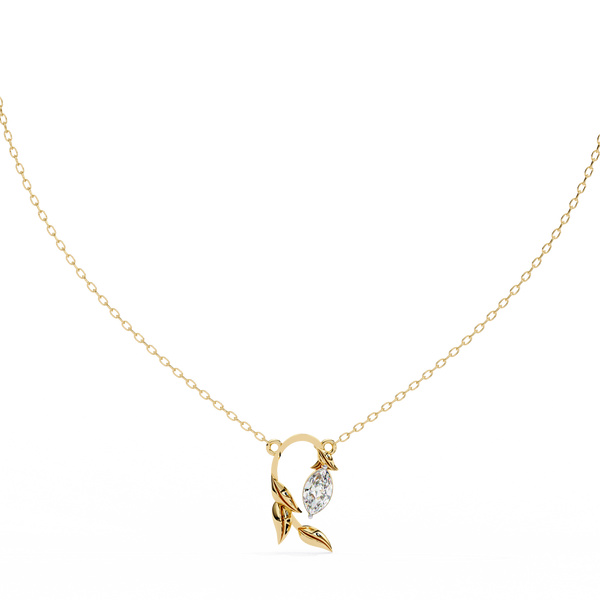 Leaf Bud Natural Diamond Pendant