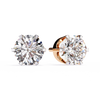 Rose Gold Four-Prong Solitaire Diamond Stud Earrings
