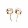 Rose Gold Four-Prong Solitaire Diamond Stud Earrings