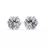 Rose Gold Four-Prong Solitaire Diamond Stud Earrings
