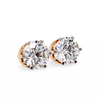 Rose Gold Four-Prong Solitaire Diamond Stud Earrings
