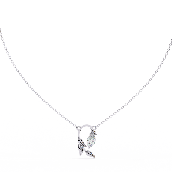 Leaf Bud Natural Diamond Pendant