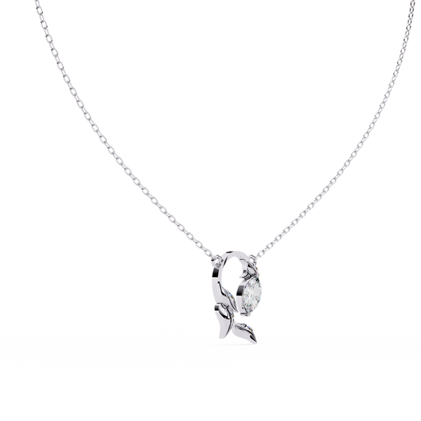 Leaf Bud Natural Diamond Pendant