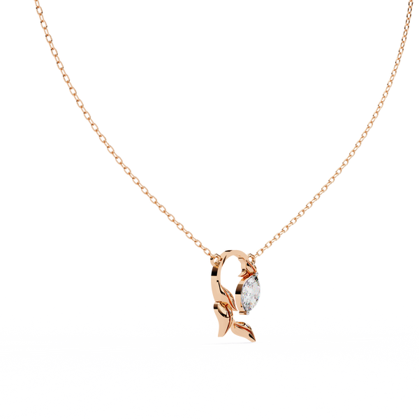 Leaf Bud Natural Diamond Pendant