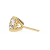 Yellow Gold Round Brilliant Diamond Heart Gallery Stud Earring