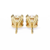 Yellow Gold Round Brilliant Diamond Heart Gallery Stud Earring