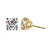 Yellow Gold Round Brilliant Diamond Heart Gallery Stud Earring