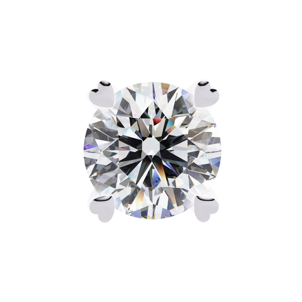 Rose Gold Heart Basket Solitaire Diamond Stud Earrings