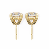 Yellow Gold Round Brilliant Diamond Heart Gallery Stud Earring
