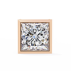 Rose Gold Bezel-Set Princess Cut Diamond Stud Earrings