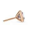 Rose Gold Bezel-Set Princess Cut Diamond Stud Earrings