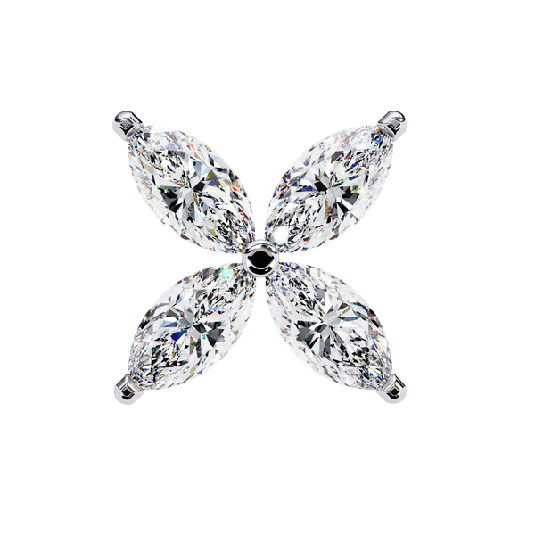 Rose Gold Ribbed-Wing Marquise Diamond Butterfly Stud Earrings