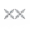 Rose Gold Ribbed-Wing Marquise Diamond Butterfly Stud Earrings