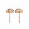 Rose Bloom Floral Crown Diamond Drop Earrings