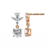 Rose Bloom Floral Crown Diamond Drop Earrings