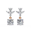 Rose Bloom Floral Crown Diamond Drop Earrings