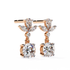 Rose Bloom Floral Crown Diamond Drop Earrings